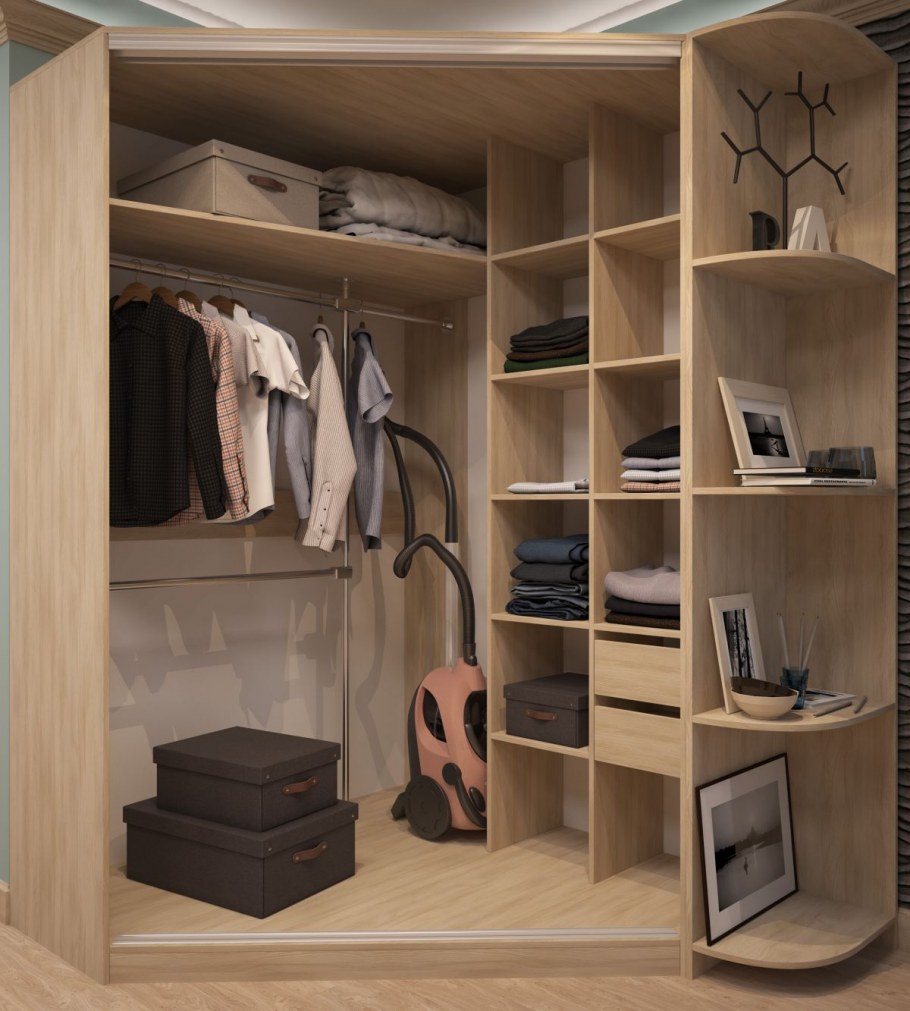 Шкаф купе с полками внутри