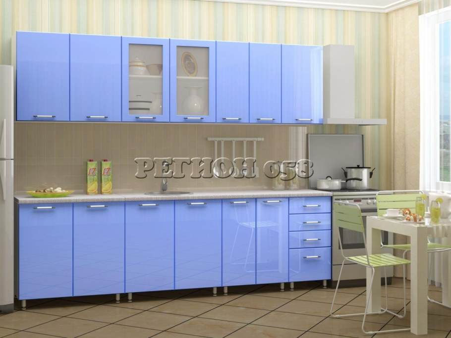 Кухня голубой цвет матовый