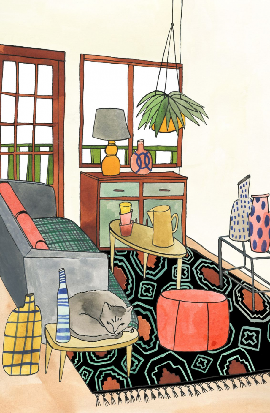 Стилизованный интерьер рисунок