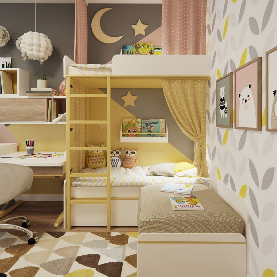 Нестандартная планировка детской комнаты