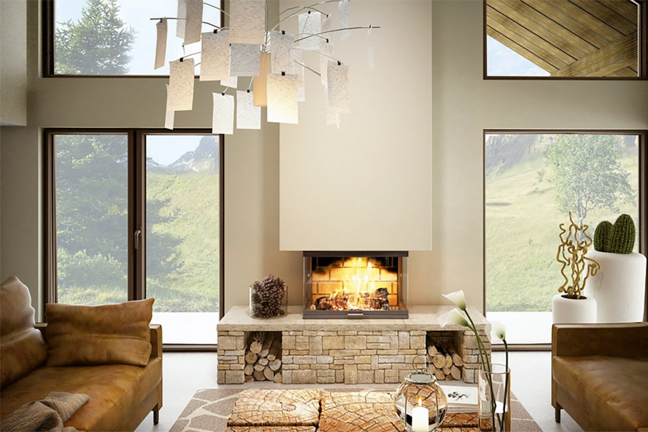 Гостиная с камином