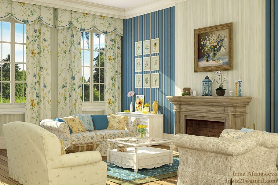 Зал в стиле Прованс