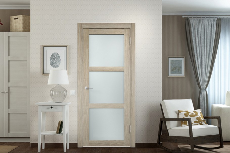 Двери беленый дуб в интерьере