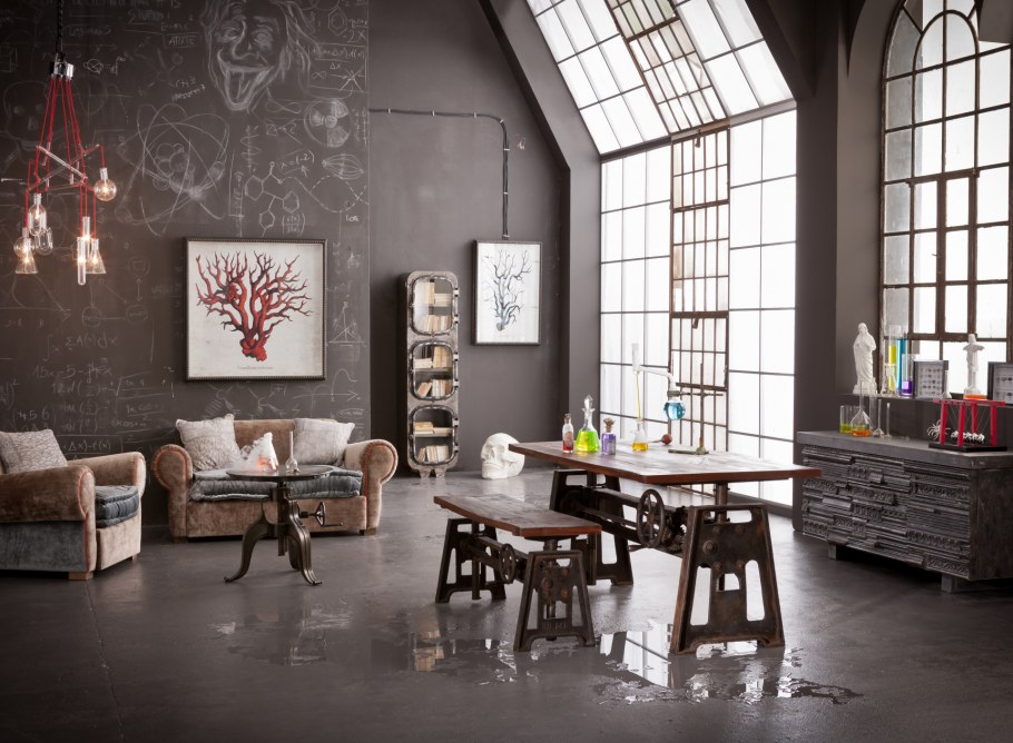 Серый кирпич в интерьере