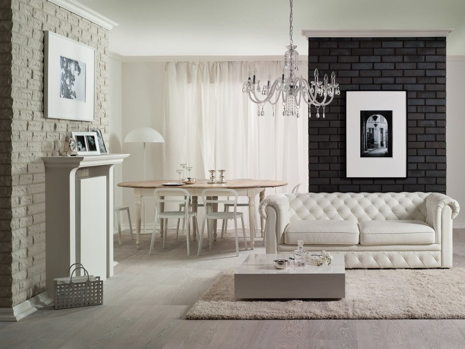 Кирпич в классическом интерьере