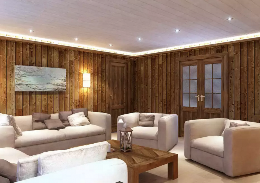 Зрительно поднять потолок в деревянном доме