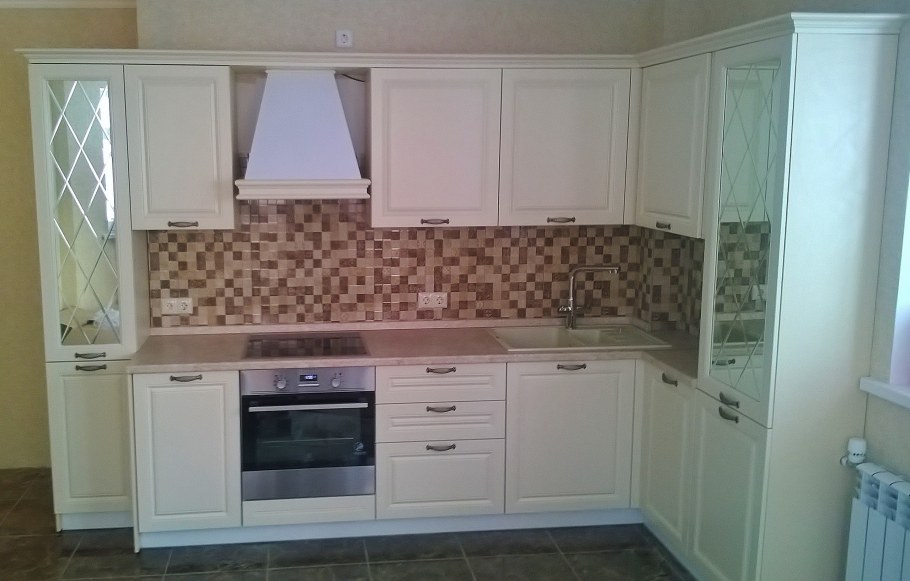 Шкаф купе фасад белый жемчуг ДСП