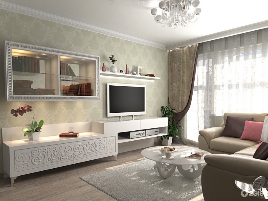 Угловая кухня жемчужного цвета