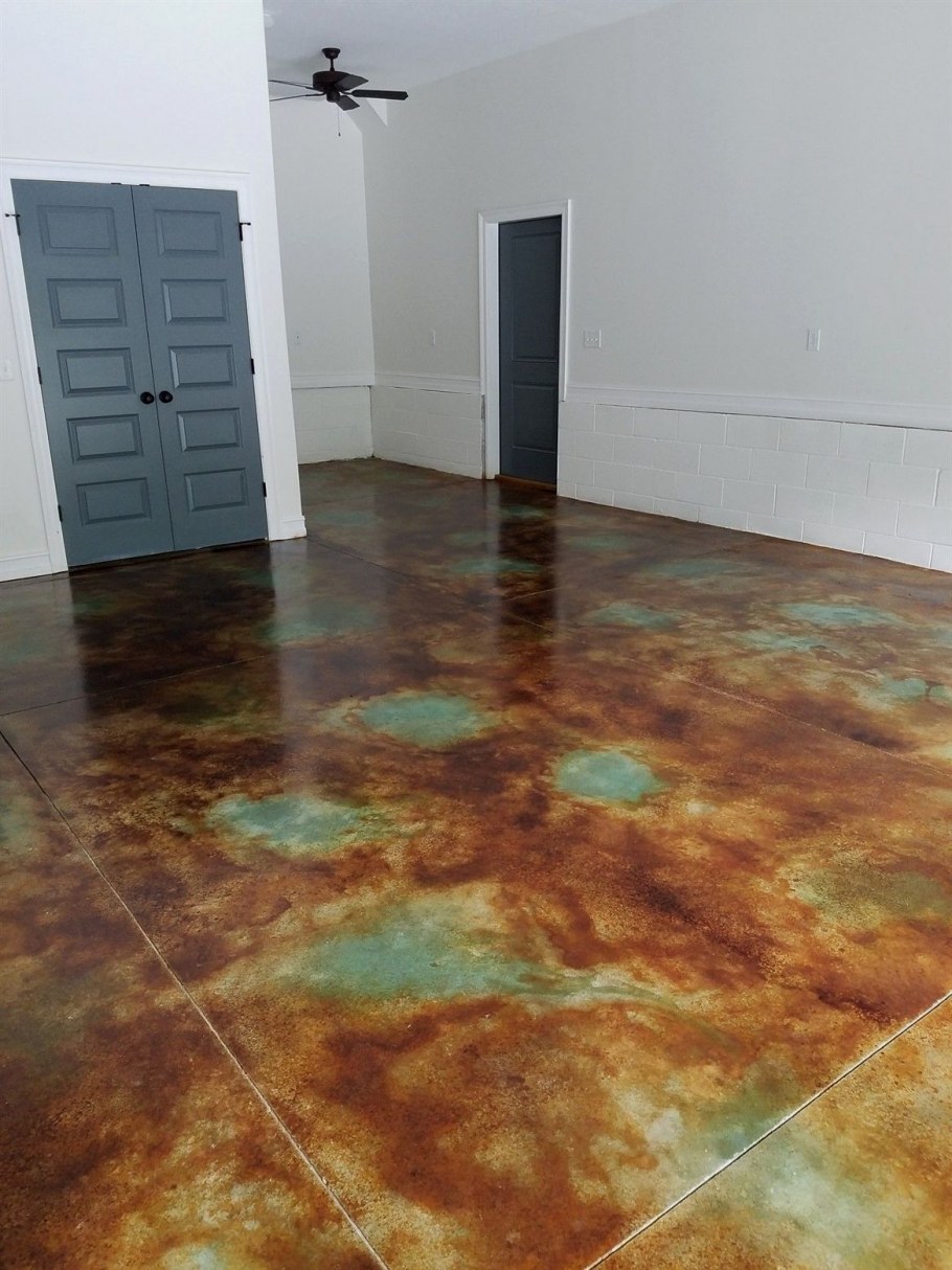 Шлифованный бетон в интерьере