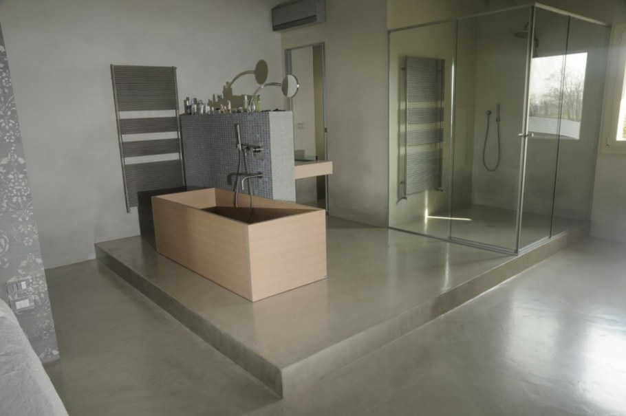 Бетонный пол в интерьере