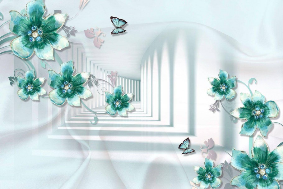 Сочетание голубого и бежевого в интерьере