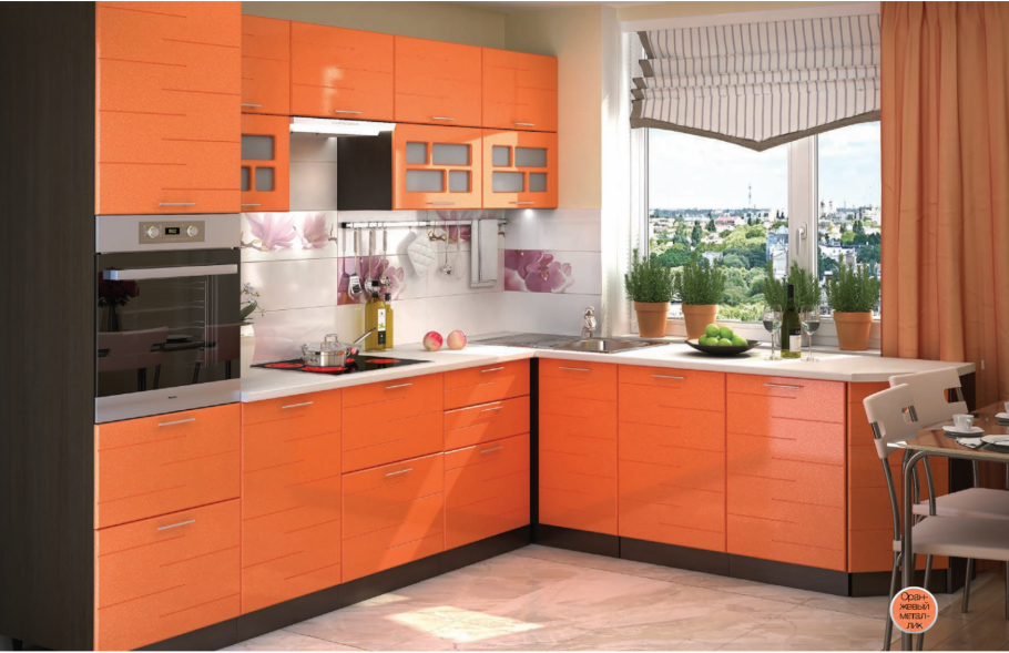 Кухонный гарнитур лимонный Сан-Ремо