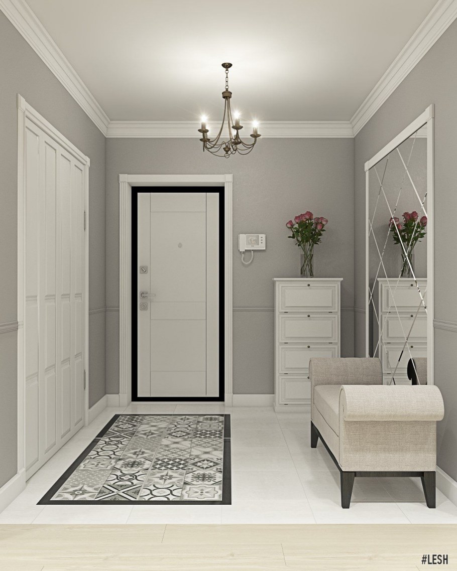 Светло серая прихожая