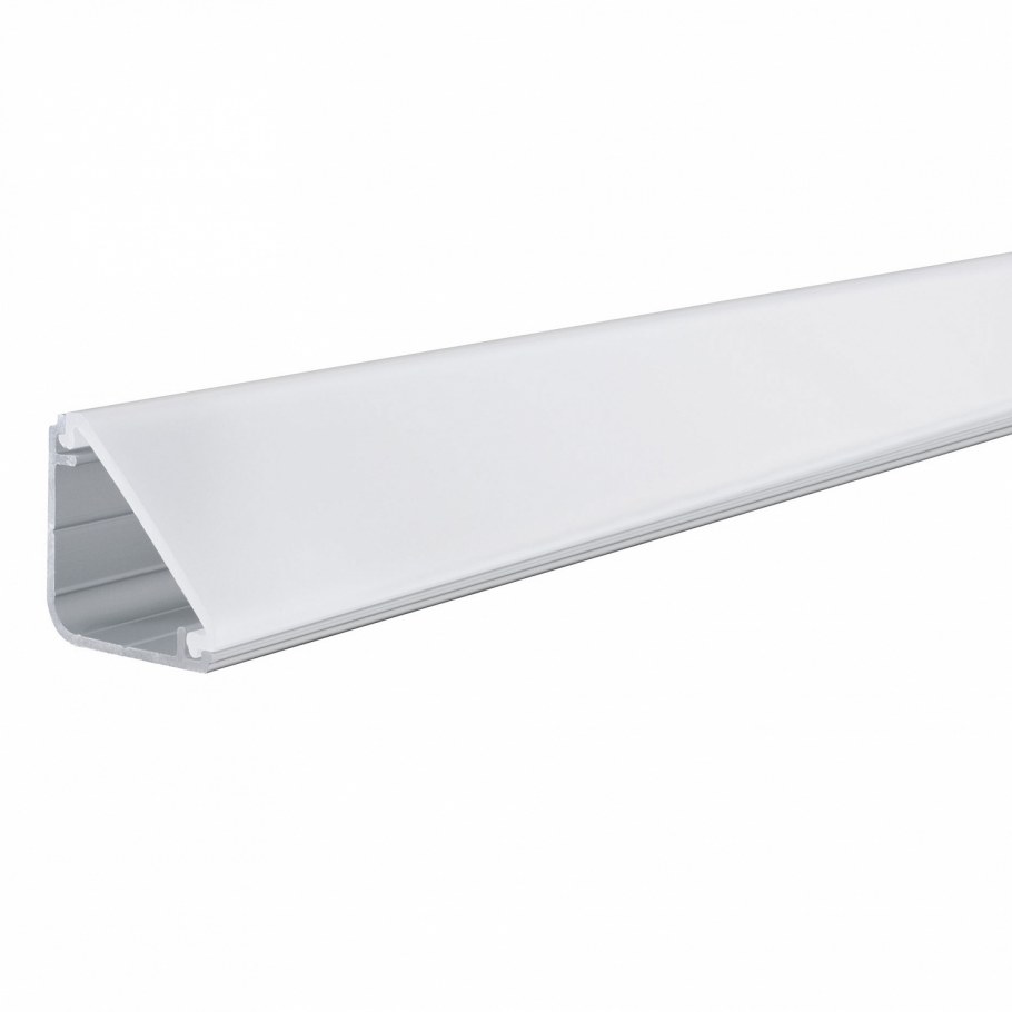 Плинтус алюминиевый анодированный, серебро, BTAA 40 - progress profiles