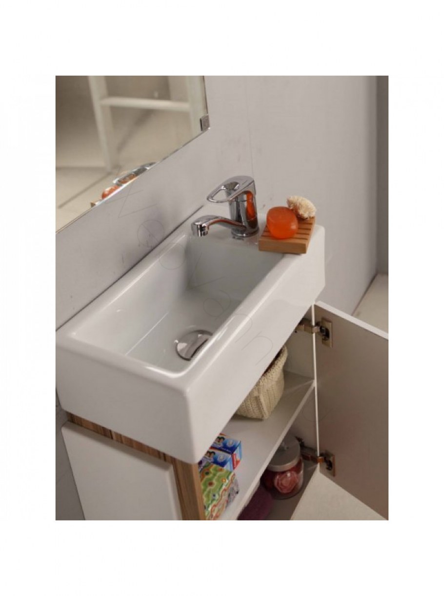 Тумба Акватон Вита (белый/ясень шимо) + Эрис 46