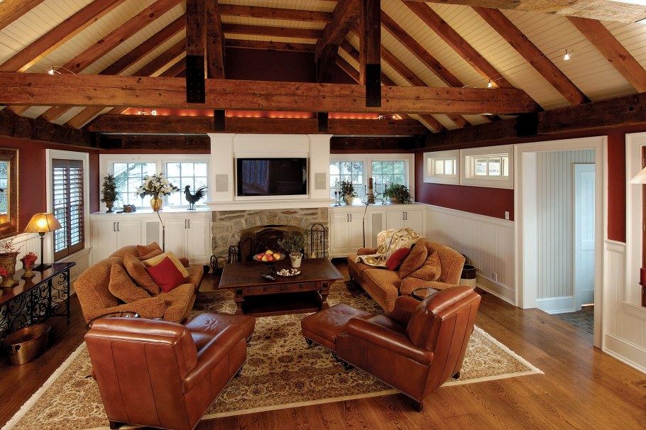 Одноэтажный дом без потолка