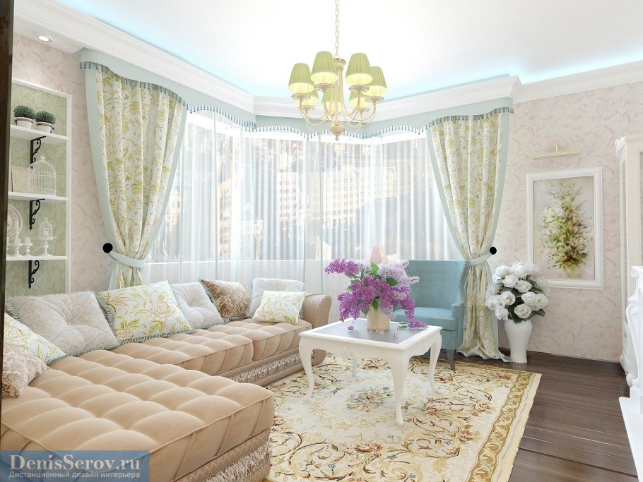 Гостиная в стиле современный Прованс