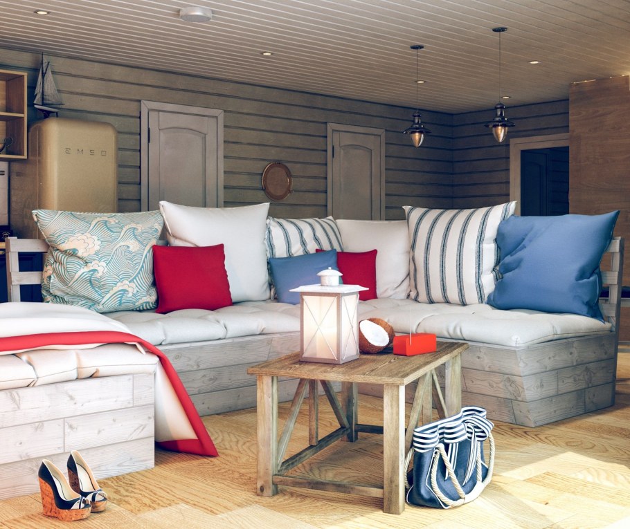 Детская комната в морском стиле для двух мальчиков