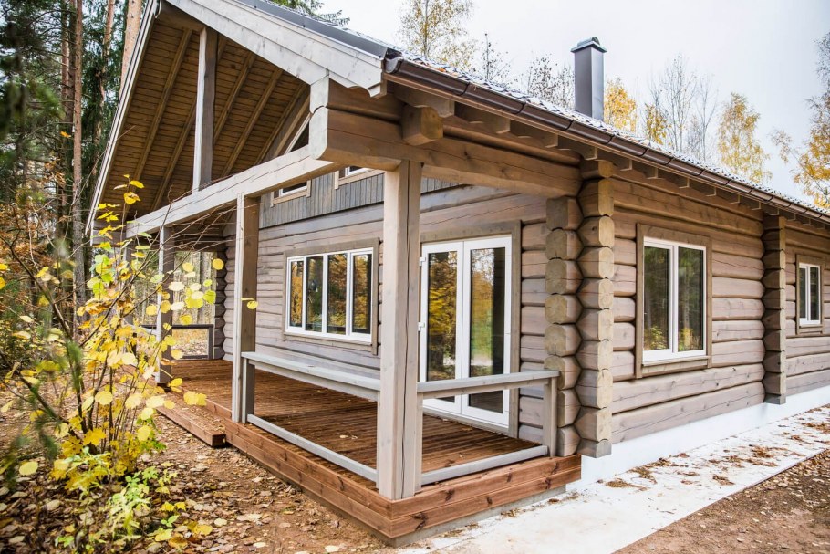Дом Скандинавия из оцилиндрованного бревна