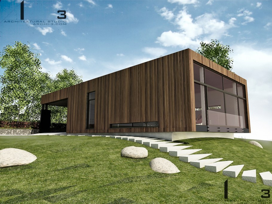 ЭКОДОМ С плоской кровлей