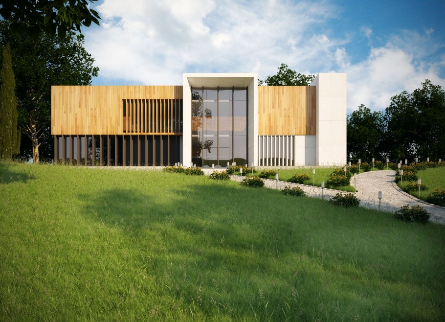 Фасады зданий в экостиле