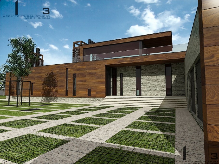 Проект здания в эко стиле