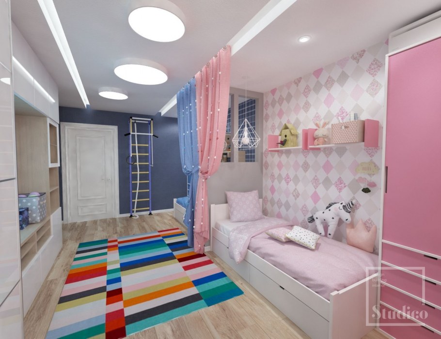 Планировка комнаты для мальчика и девочки