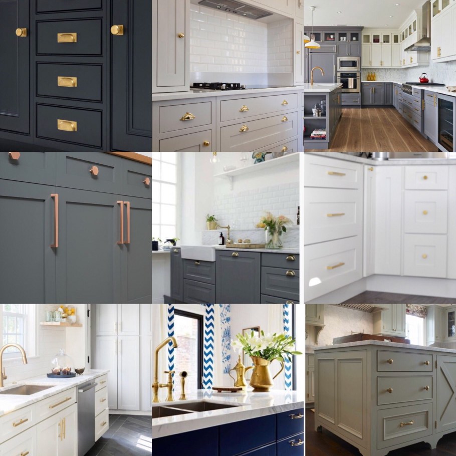 Кухня Шале белая латунные ручки