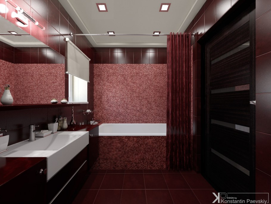 Комната в бордовых тонах