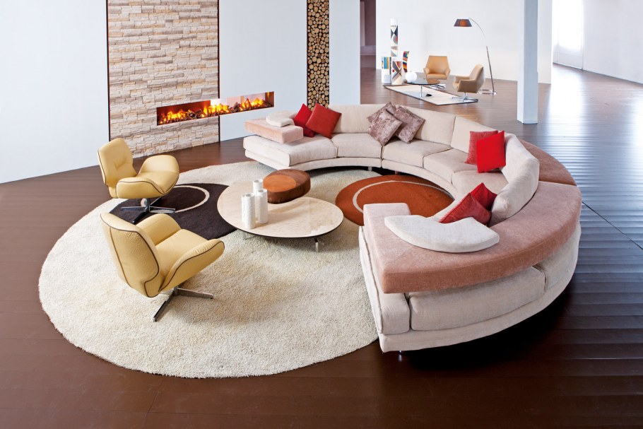 Полукруглый диван лофт