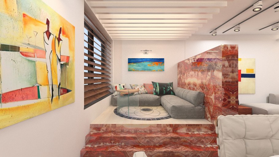 Гипсовая плитка Монтебелло в интерьере