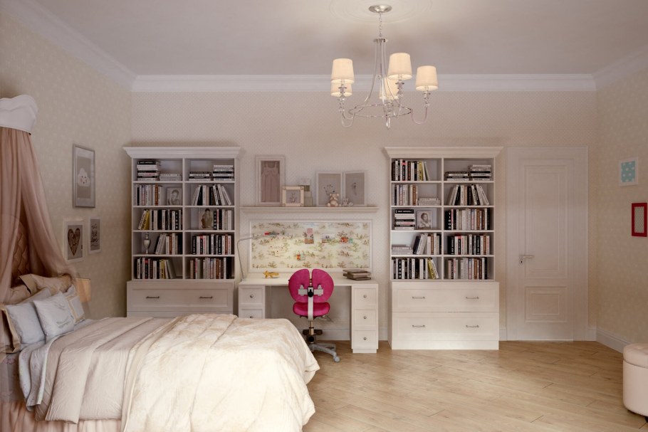 Американский стиль комнаты для подростка девочки