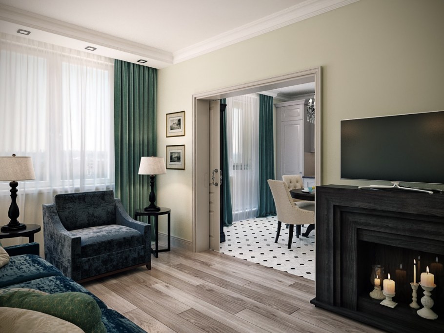 Гостиная Неоклассика изумрудный