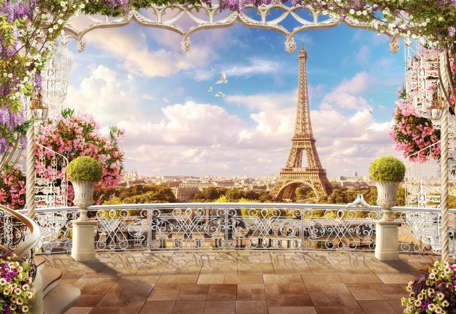 Фреска Париж Эйфелева башня