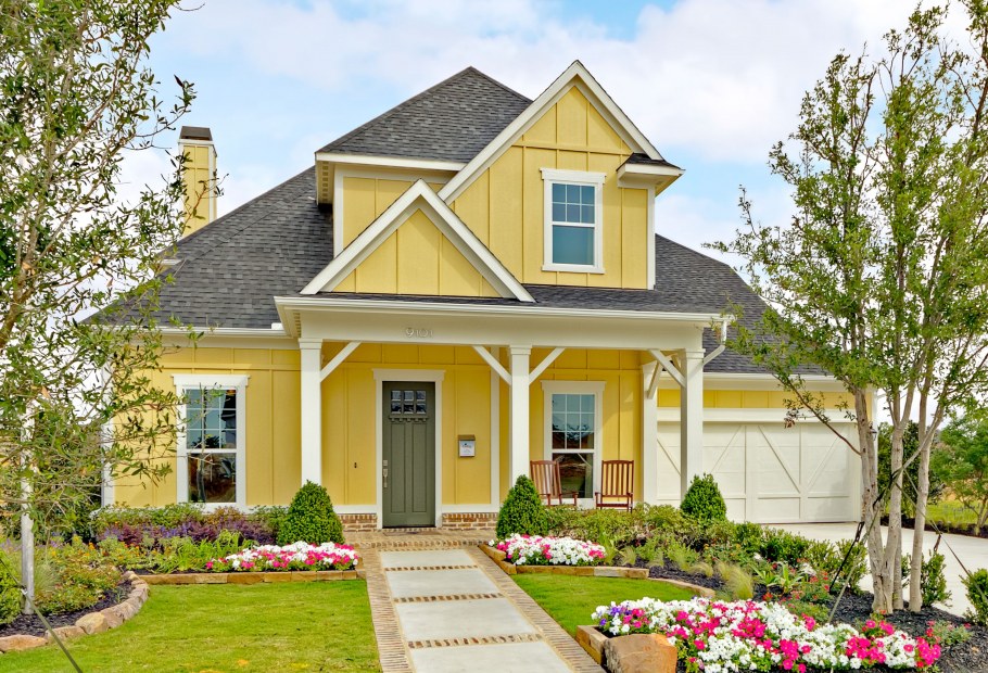 Американский дом желтый