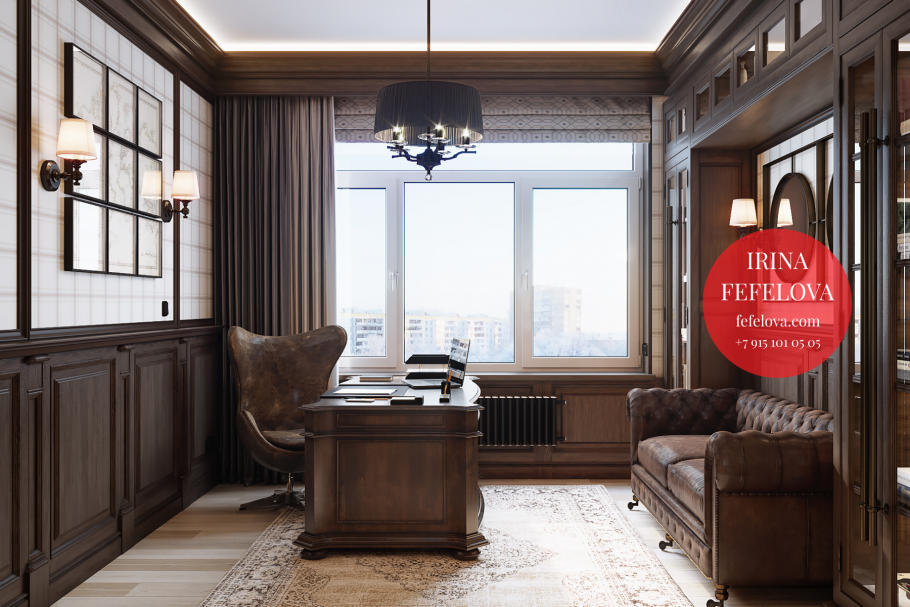 Спальня в стиле Неоклассика с балконом