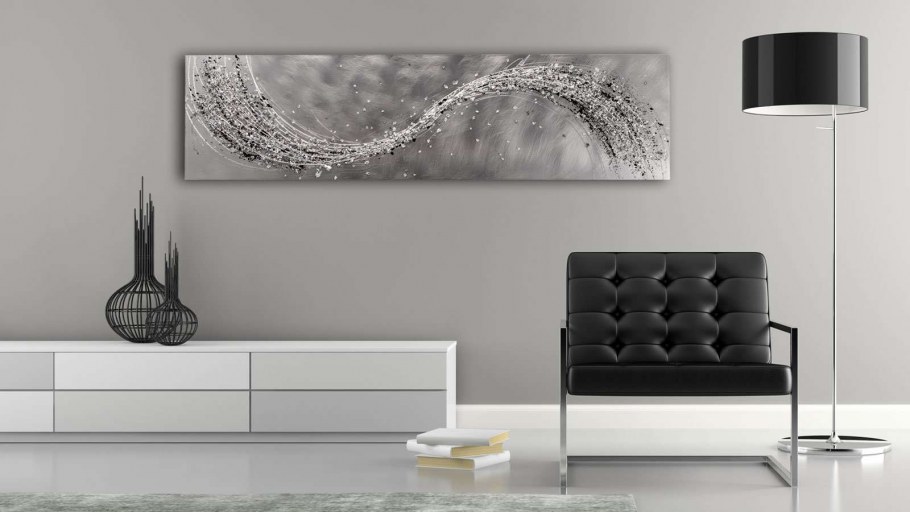 Серебряная краска для стен в интерьере