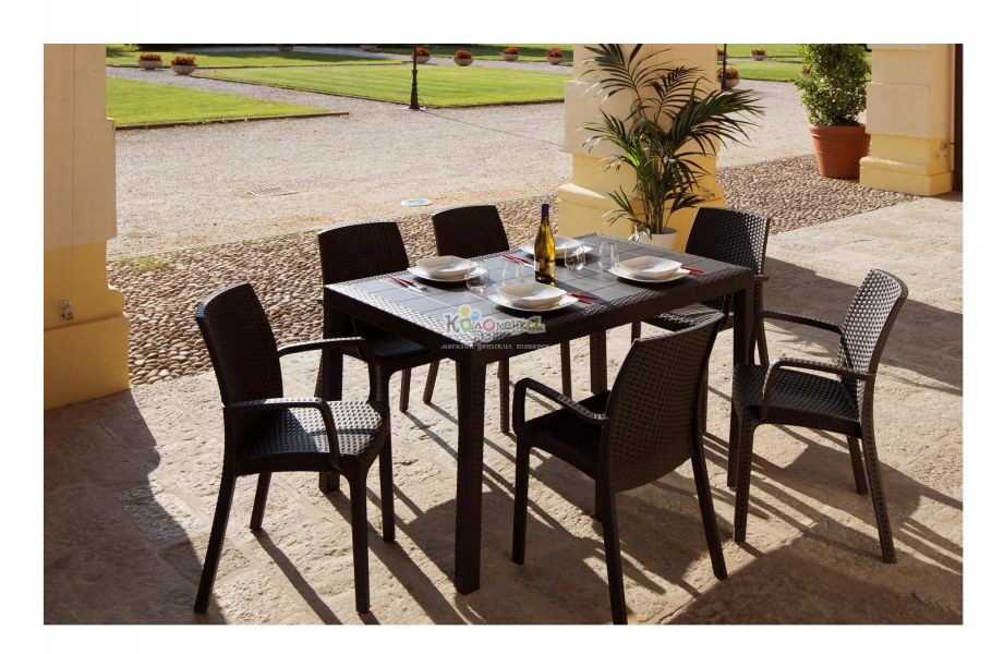 Стол b:Rattan Dallas 800*800мм, коричневый (арт. 9096.3) Gardeck