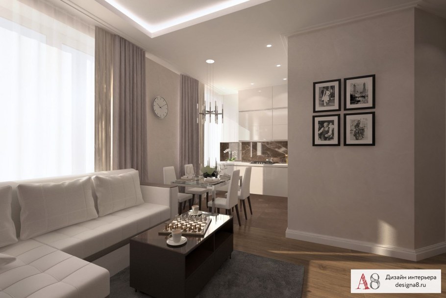 Гостиная в кофейных тонах