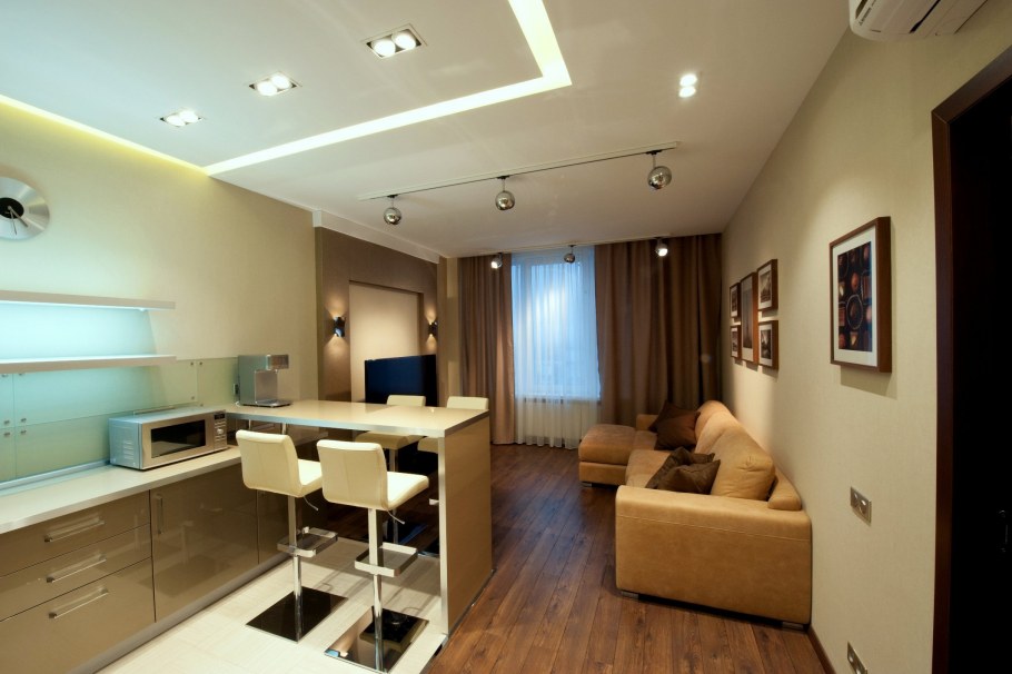 Освещение в однокомнатной квартире