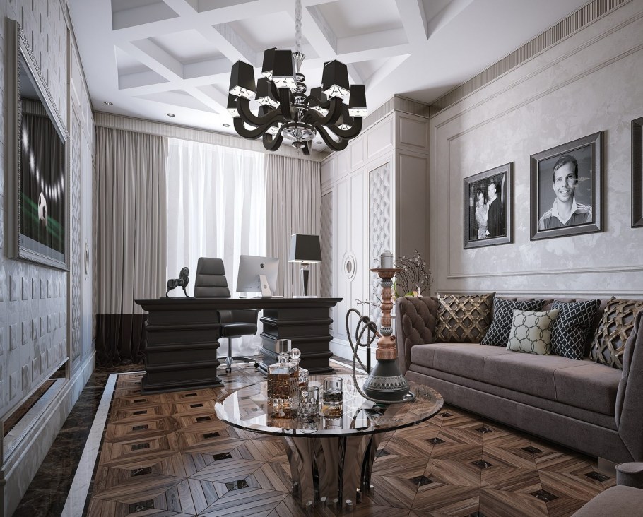 Черная гостиная Неоклассика