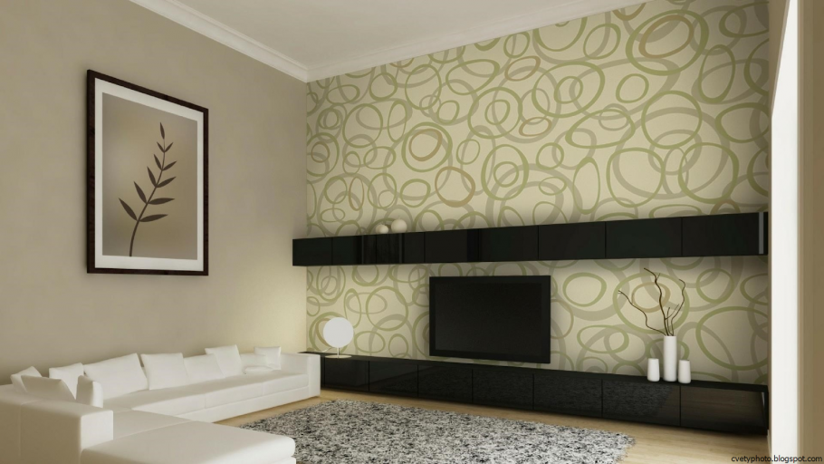 Белый ковер в интерьере гостиной