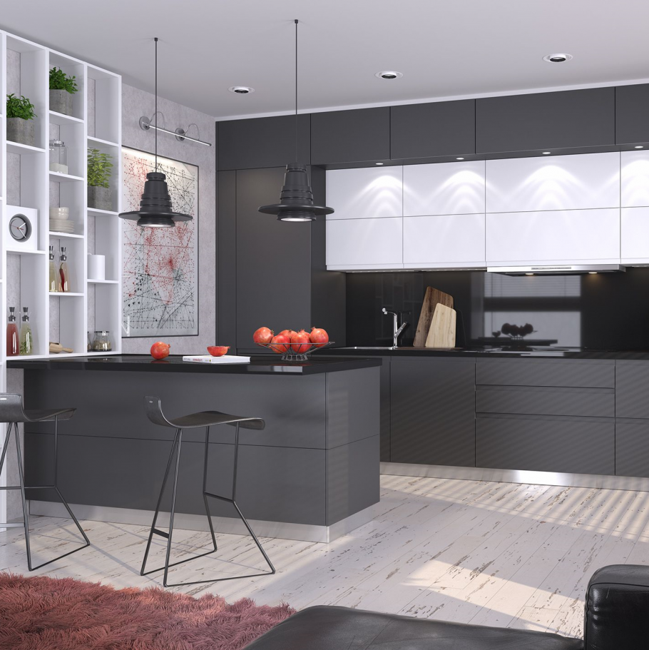 Кухня с красными акцентами