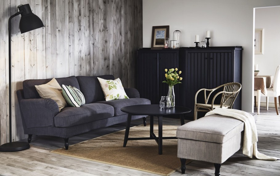 Темная мебель икеа в интерьере