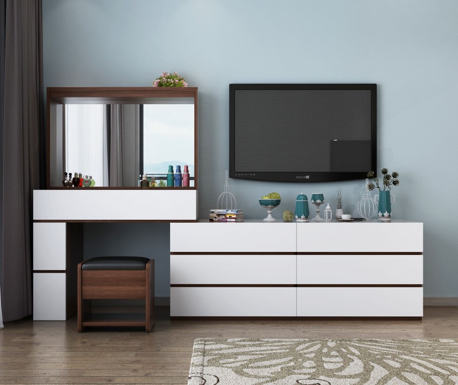 Тумба под телевизор с туалетным столиком