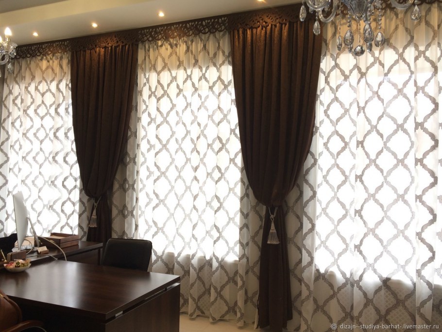 Тюль к шоколадным шторам