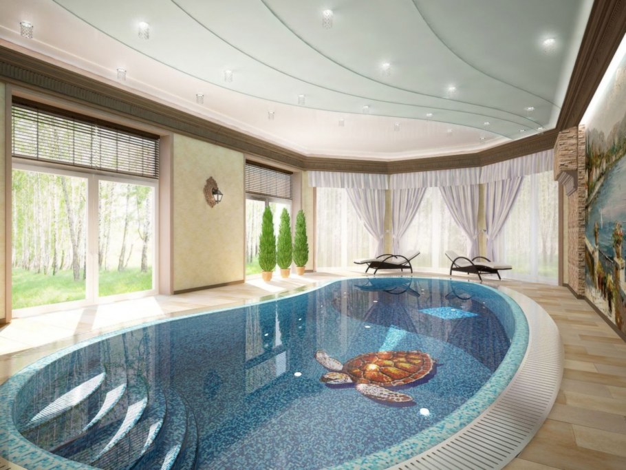 Отделка бассейна в частном доме