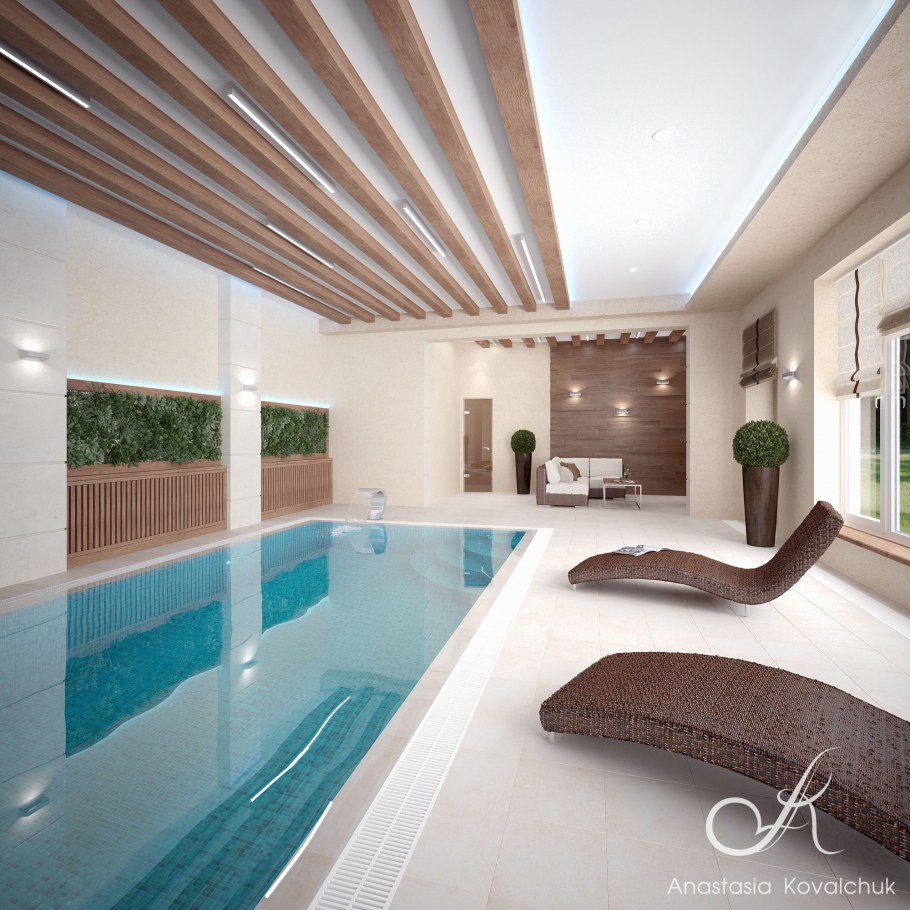 Интерьер спортивного бассейна