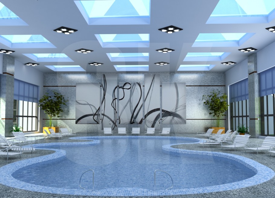 Шторы в бассейн