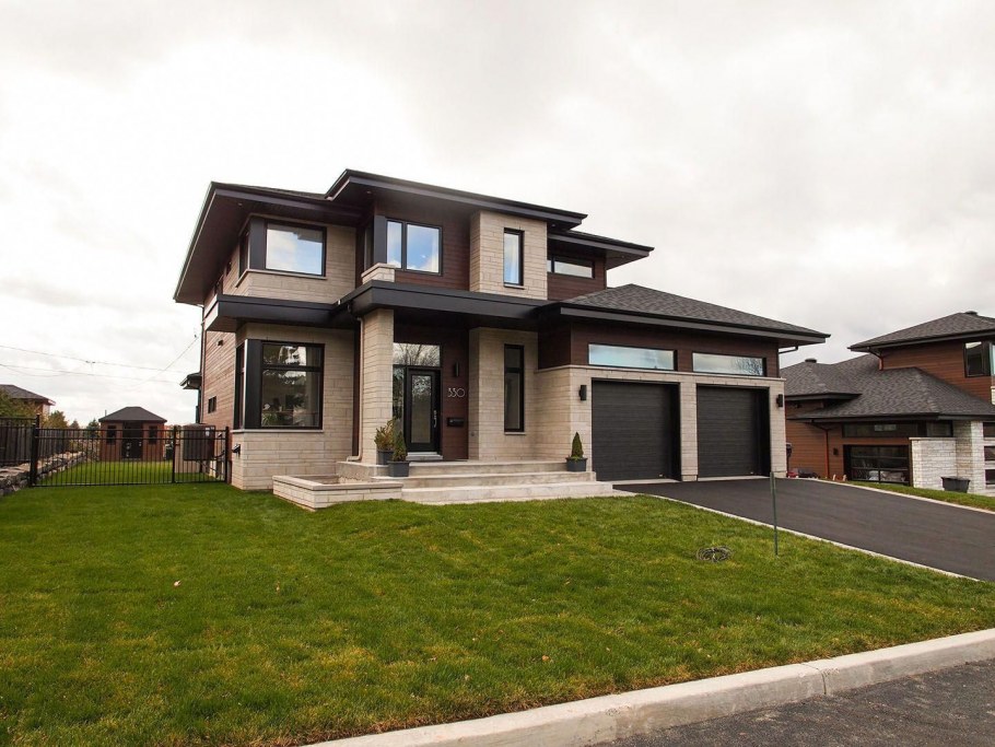 Фасады коттеджей в стиле Райта